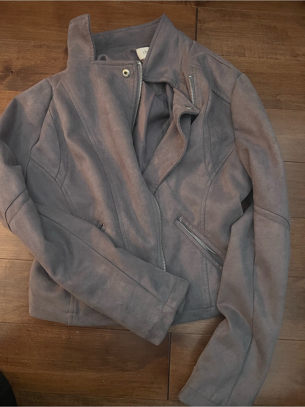 Charlotte Russe Mauve Suede-Look Moto Jacket